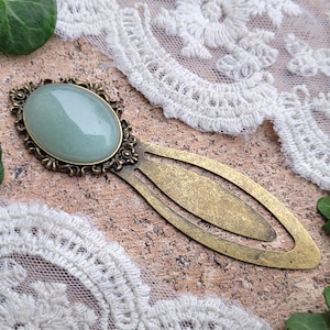 ¡10 colores! Marcapáginas vintage en bronce antiguo con varias piedras semipreciosas, regalo para mujer, mamá, cumpleaños, Navidad