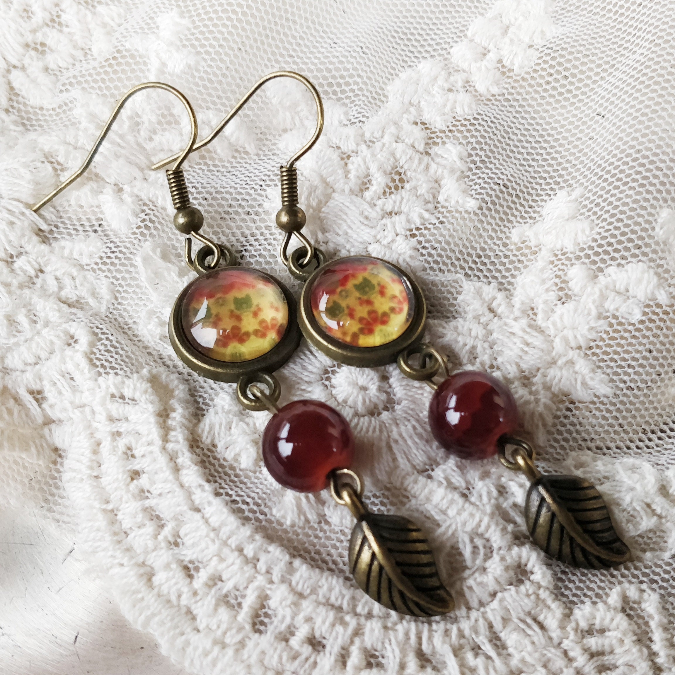 70s USA vintage beads bangle & earrings - Shop panic-art