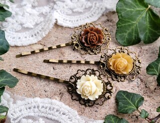 TINAYAUE Cappellino A Cloche Per Bambine Con Camelia In Pelle, Fermaglio Per Capelli, Colore Nero, Per Matrimoni E Feste