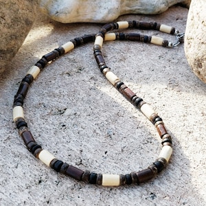 Surfer necklace &quot;LEON&quot; made of wood and coconut beads