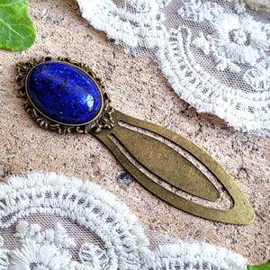 10 kleuren! Vintage bladwijzers in antiek brons met diverse halfedelstenen, cadeau voor vrouwen, moeders, verjaardagen en Kerstmis. Lapis Lazuli blau