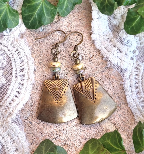 Vintage boucles d'oreilles ethniques - France