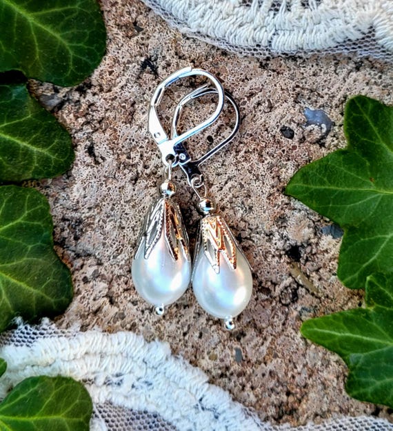 Orecchini pendenti a goccia in vero argento sterling 925 per le