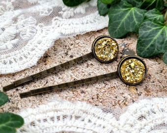 9 colors! 2 hair clips with glitter cabochon, hair accessories, hair pins, accessories, gift for women, girlfriend, mom, sister, daughter