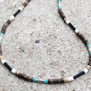 Surfer necklace JOHANNES made of wood and coconut beads, men&#39;s necklace, men&#39;s jewelry, gift for men, dad, friend, brother for various occasions