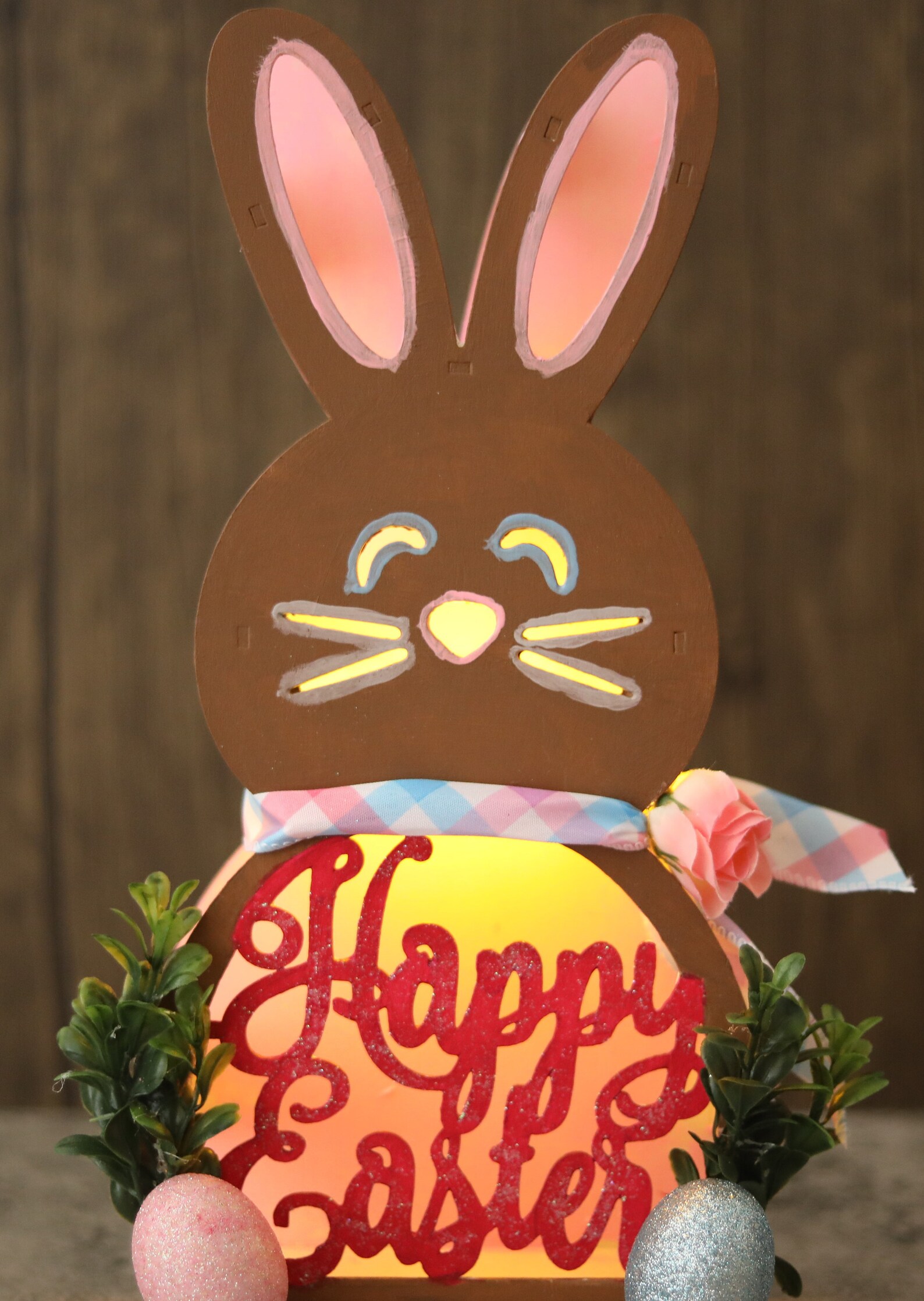 Light up Easter Bunny Decoration Etsy