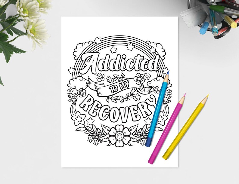 Sober Life Sobreity Coloring Pages Set 1 / Downloadable - Etsy