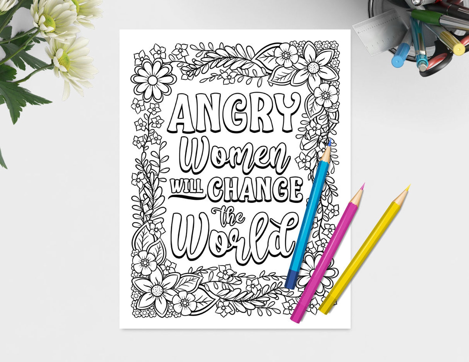 Girl Power Feminism Women Coloring Pages Set 4 / Downloadable | Etsy
