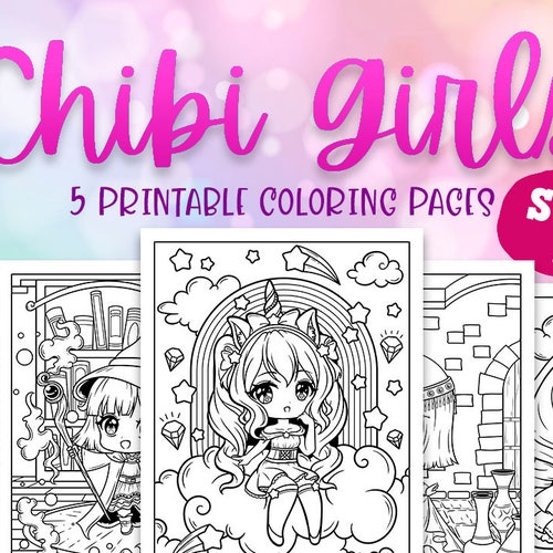 Chibi Girls Anime Coloring Pages Set 1 / Downloadable Coloring - Etsy Chibi Girls Anime Coloring Pages Set 1 / Downloadable Coloring - Etsy