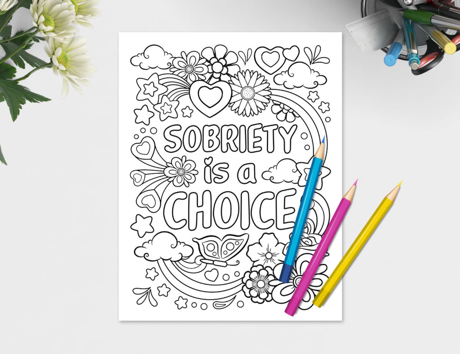 Sober Life Sobreity Coloring Pages Set 5 / Downloadable | Etsy