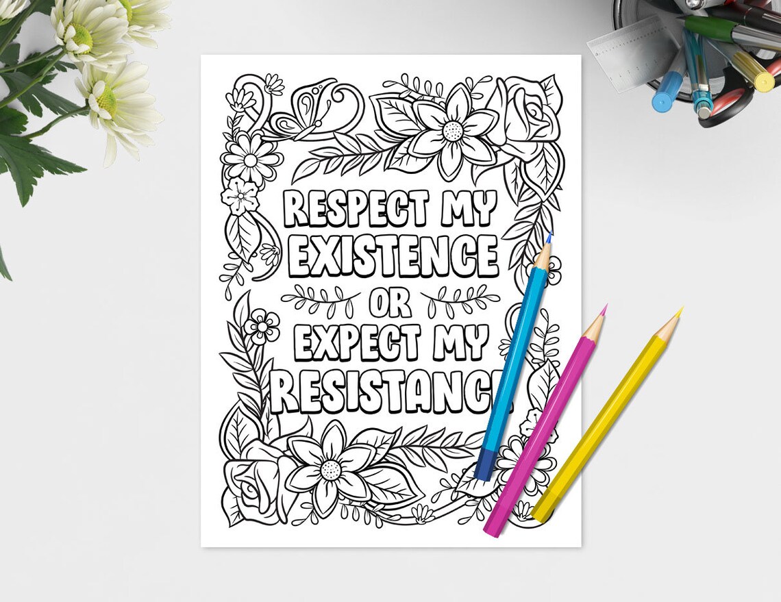 Girl Power Feminism Women Coloring Pages Set 5 / Downloadable - Etsy