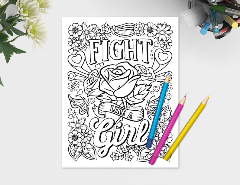 Girl Power Feminism Women Coloring Pages Set 1 / Downloadable - Etsy
