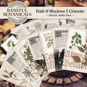 Baneful Botanicals Herb & Pressed Flower Digital Grimoire Pages | BOS Green Witchcraft Pagan Flying Ointment Veneficium Poison Path