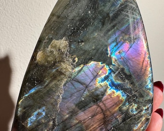 Rainbow Flash Labradorite Freeform | Polished Crystal Decor