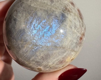 Belomorite Sphere | Russian Moonstone Sunstone Feldspar Crystal Ball