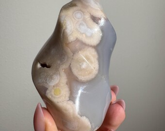 Flower Agate Flame Crystal | Madagascar Plume Agate Healing Stone Decor