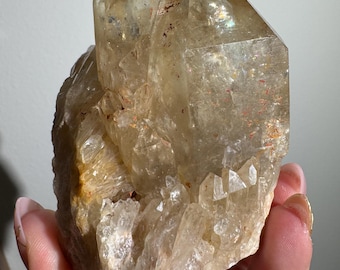 Kundalini Citrine Cluster 3.75 – Raw Congo Citrine Quartz Crystal – Layered Formation