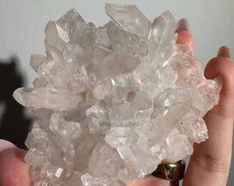 Natural Brazilian Clear Quartz Cluster – Raw Formation Display Stone 4”: 5.75 oz