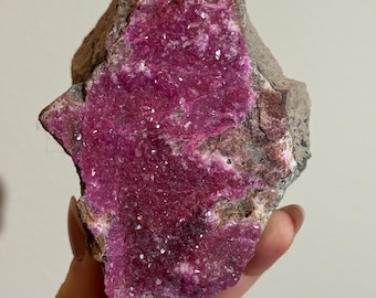Vibrant Pink Cobalto Calcite Specimen | Raw Congo Mineral Crystal 1.5 lbs