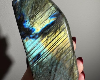 Teal & Yellow Flash Labradorite | Polished Freeform Crystal
