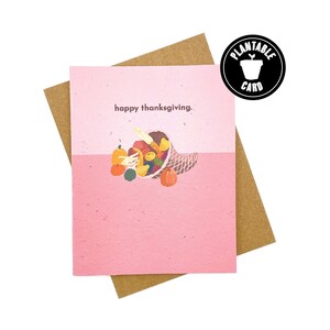Wildflower Seed Paper Card, Happy Thanksgiving Card, Corne d’abondance de Thanksgiving, Carte d’automne, Carte pour ami, Carte plantable, Carte pour famille