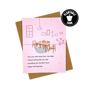 Wildflower Seed Paper Card, Funny Thanksgiving Card, Snarky Thanksgiving, Happy Thanksgiving, Card for Family, Card for Friend, Fall Card