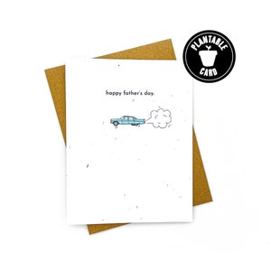 Wildflower Seed Paper Card, Happy Father's Day, Cool Dad, Vintage Car, Lieve Vader, Milieuvriendelijke geschenken, Milieuvriendelijke kaart voor papa, Cadeau voor papa