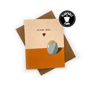 Carta di semi di fiori selvatici per San Valentino, Biglietto di buon San Valentino, Carta di Olive You, Ti amo Carta, Biglietto di San Valentino ecologico