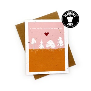 Carte en papier de graines de fleurs sauvages, carte de Saint-Valentin joyeuse pour la Saint-Valentin, carte de Saint-Valentin mignonne pour ami, carte de Saint-Valentin queer