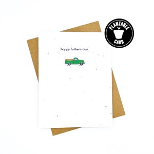 Carta di semi di fiori selvatici, Felice biglietto per la festa del papà per papà, Camion di papà, Caro papà, Carte ecologiche, Regalo per papà, Regali sostenibili