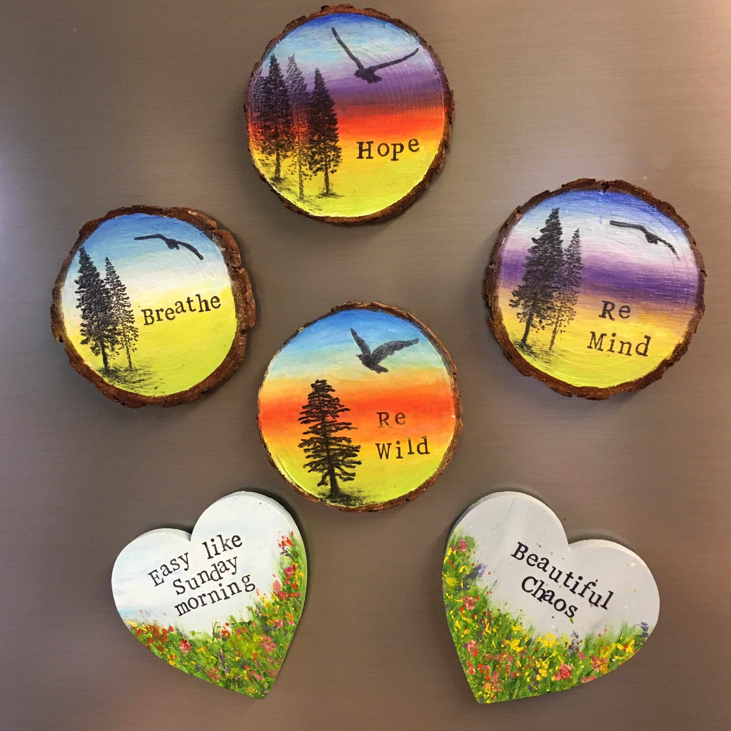 Fridge with Positive Quotes Hand Painted Colourful Etsy