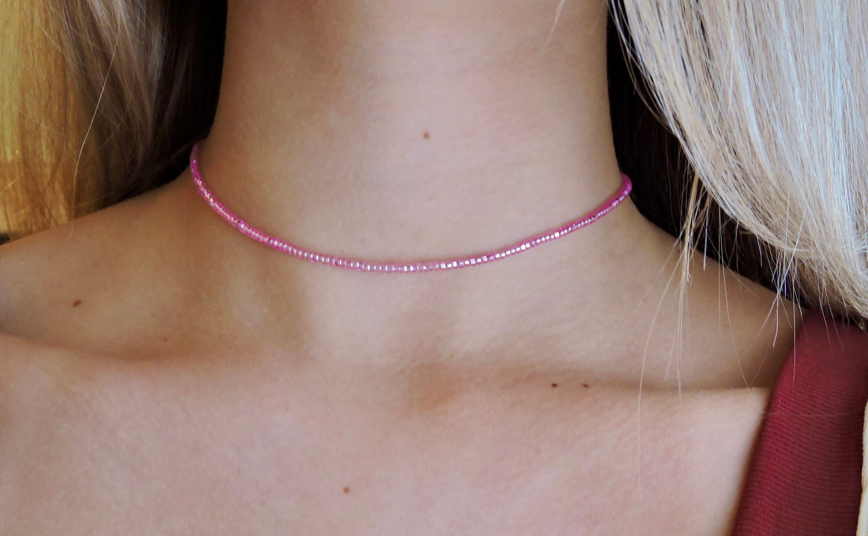 Electric Pink Choker Etsy