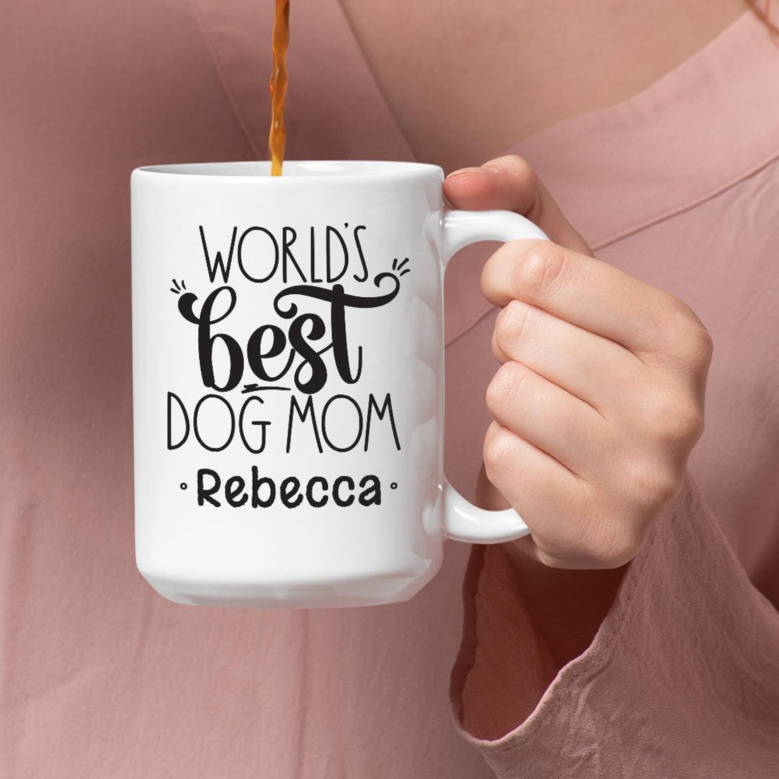 Worlds best Dog Mom White Coffee Mug Etsy