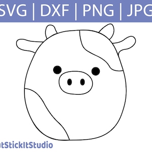Koe Squishmallow Outline SVG | | Cricut Squishmallow Connor Boerderij Leven