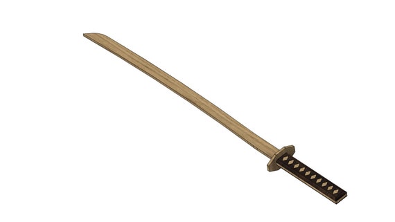 Digital CNC Plans for Wooden Katana Sword 