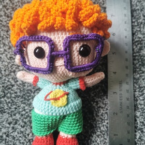 Rugrats Crochet Doll: Handmade Chuckie Finster Plush, 90s Nostalgia