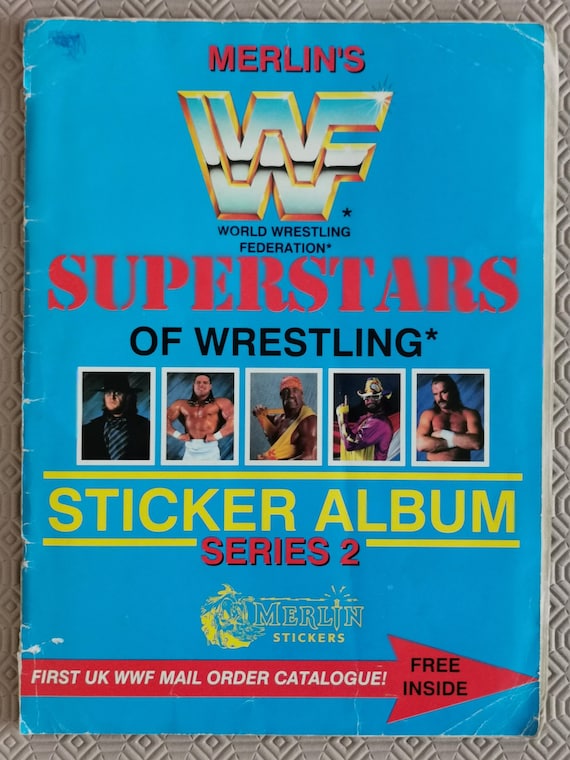 Vintage 1991 WWF Superstars of Wrestling Sticker Album • Merlin