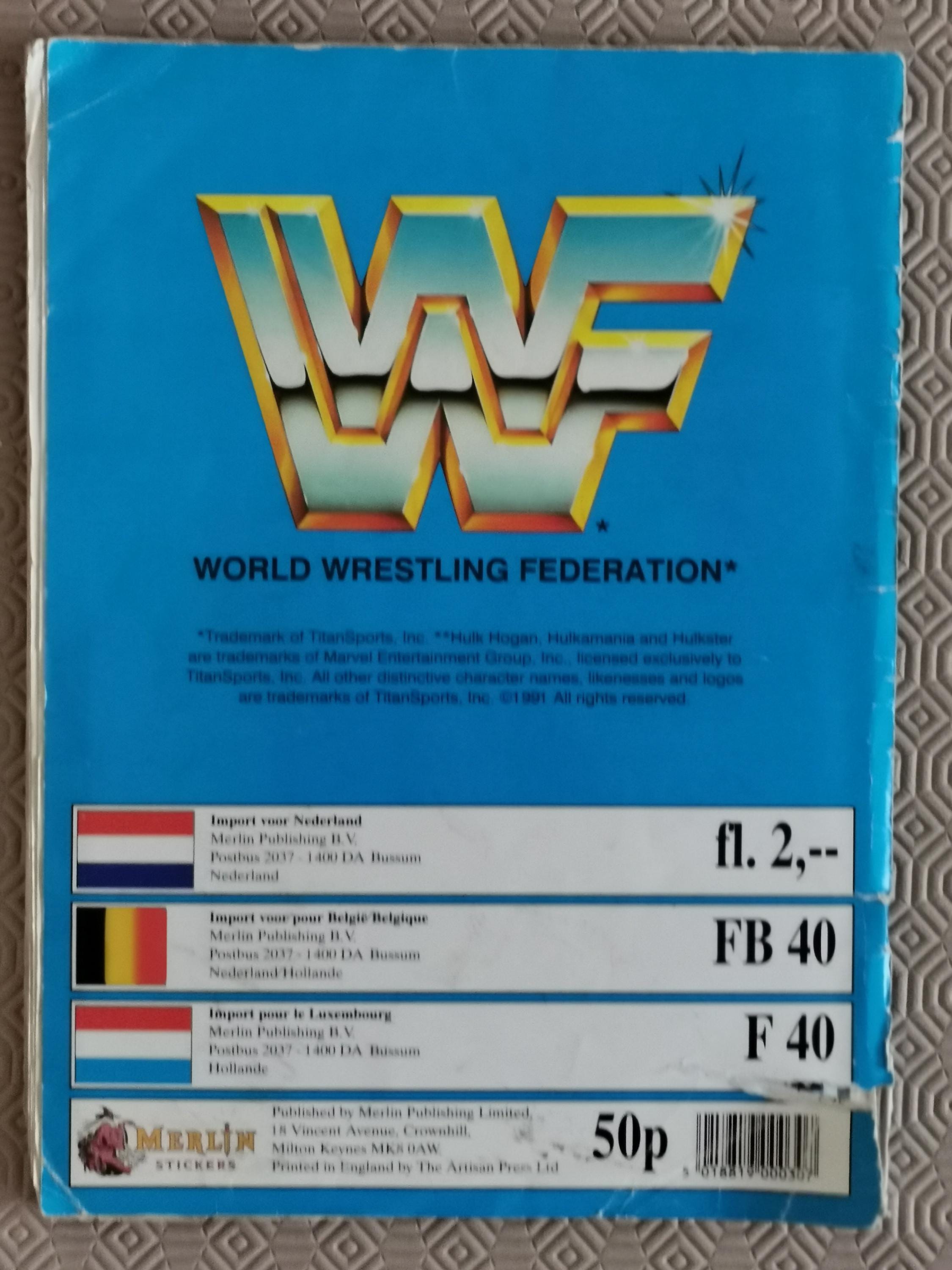 1991 WWF Superstars シール アルバム 新品未開封 Vintage 1991 WWF Superstars of Wrestling Sticker Album • Merlin