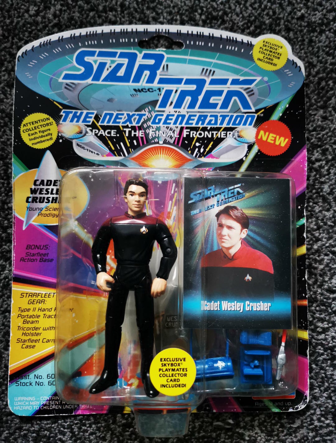 Star Trek TNG Cad’ Wesley Crusher Action Figure Sealed 1990s Playmates ...