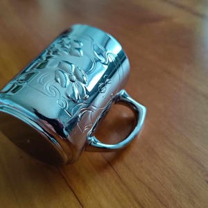 WMFM Silver Plated Christening Cup - 1890s Art Nouveau Engraved