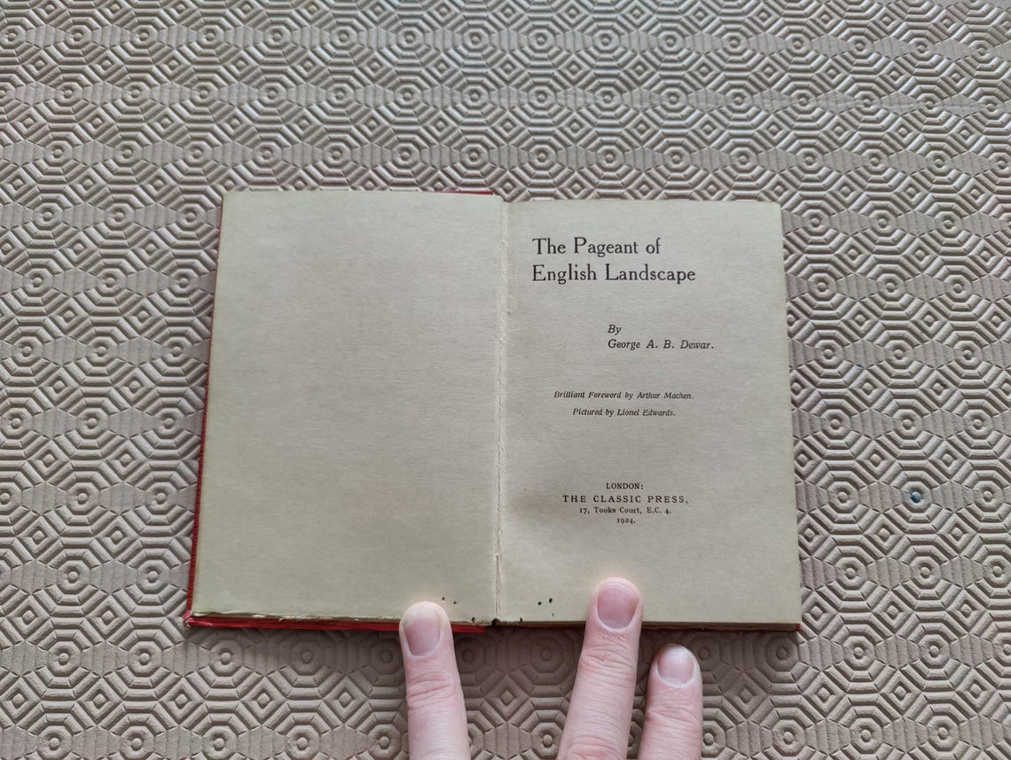 The Pageant of English Landscape by George A. B. Dewar 1924 Rare First Edition, photo 2 of 5