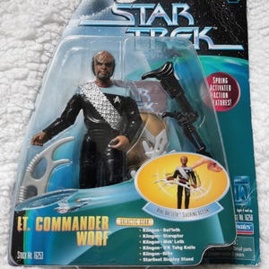 Vintage Worf Action Figure: Star Trek TNG Playmates MOC 1995