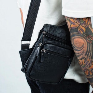 Bolsa de ombro masculina / bolsa de couro / bolsa transversal / couro legítimo / bolsa tiracolo / bolsa mensageiro / bolsa de mão / bolsa para homens / bolsa para mulheres