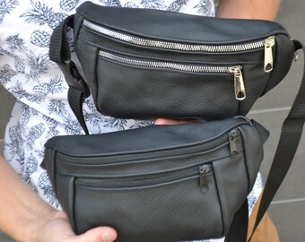 Leather Belt Bag, Unisex Festival Crossbody Hip Bag