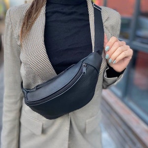 Bolsa de cinto Lether bolsa masculina/feminina/pochete preta/bolsa de cinto bolsa de quadril/bolsa de cintura/bolsa de cintura/bolsa de estilingue/bolsa crossbody/bolsa de homem