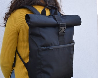 Roll Top Backpack, Man Roll Top | Vegan Backpack, Backpack for Laptop | Woman Roll Top, Backpack for Traveling | Macbook Backpack
