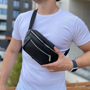 Sac en cuir / sac à la taille / cuir véritable / sac à main pour femme pour homme / cuir véritable / production artisanale / sac fanny / sac à bandoulière