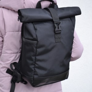 Roll Top Sac à dos, Man Roll Top | Sac à dos végétalien, sac à dos pour ordinateur | Tête de rouleau de femme, sac à dos pour voyager | Sac à dos Macbook