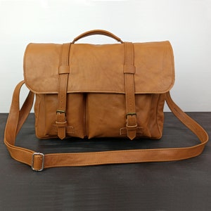 Sac en cuir classique - porte-documents, sac messager pour ordinateur portable pour homme, sac en cuir vintage, sac d'ordinateur pour l'école, porte-documents pour homme fait main