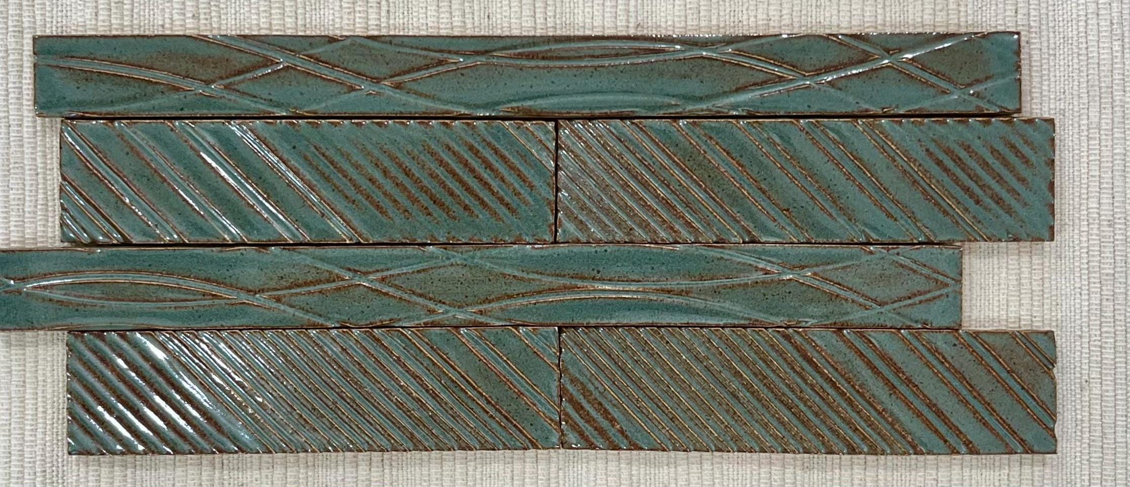 Handmade Scored Oregano Green Tile: Kitchen, Bath, Fireplace (Per Sq. Foot)